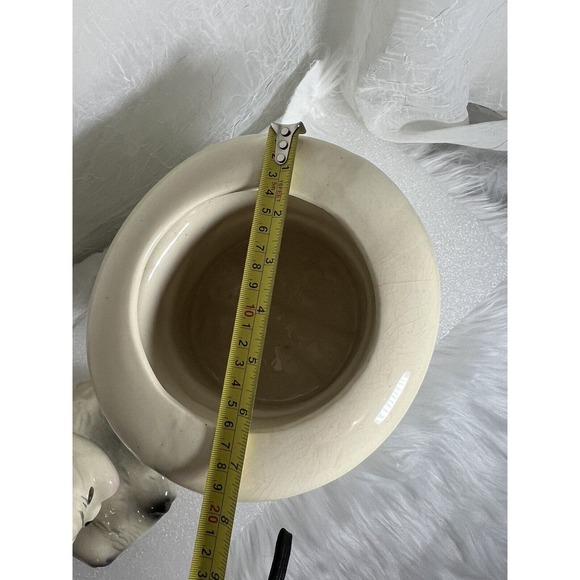 VINTAGE 1950'S RABBIT IN HAT - BISQUE USA. 12" COOKIE JAR - Picture 3 of 12